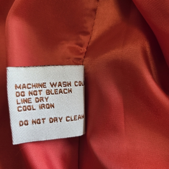 MICHAEL KORS Raincoat w/ Front Pockets Coral Red Size Small #154 - Picture 6 of 9